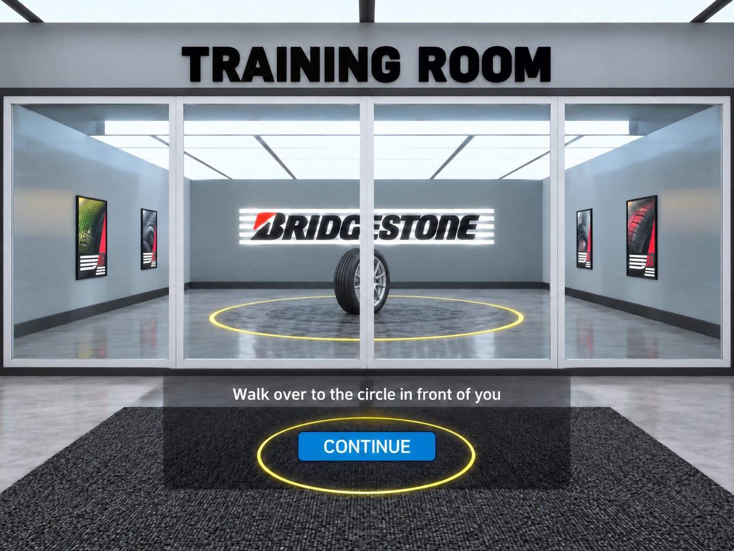 Entrance to the tyre training room